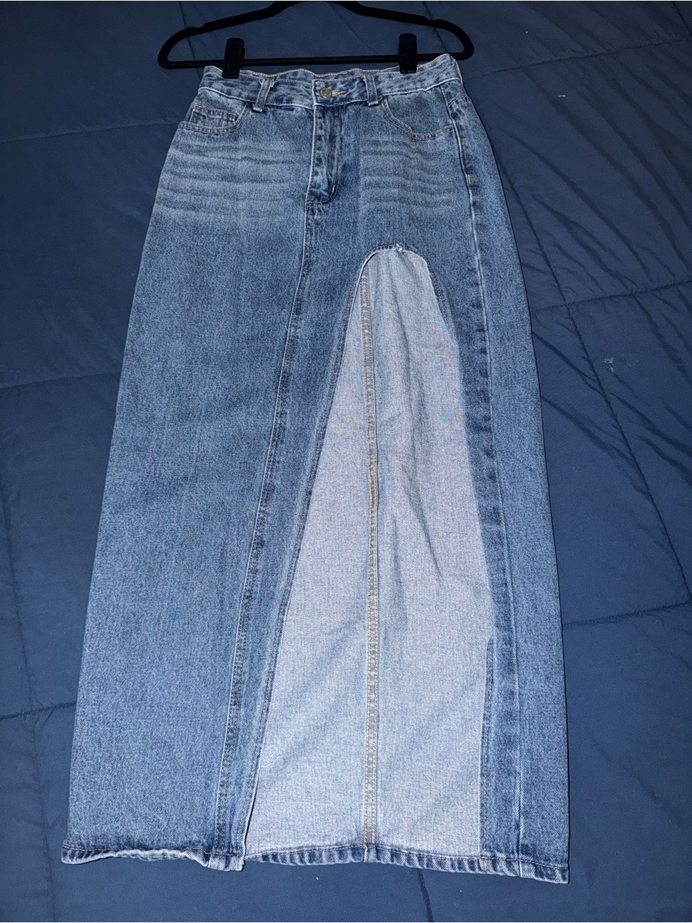 Split Denim Skirt - Picture 2 of 3